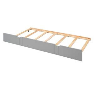 Merax Full Size Daybed Wood Bedframe with Twin Size Trundle and Guardrail for Girs and Boys Bedroom