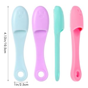 4 Pack Dog Finger Toothbrush, Dog Toothbrush Kit Surround Bristles for Easy Teeth Cleaning, Food Grade Silicone Dog Finger Toothbrush Fits Most Fingers, Toothbrush for Dogs & Cats Dental Care