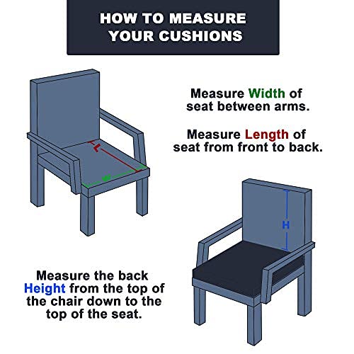 SewKer Outdoor/Indoor 24Lx24W Chair Cushion Set, All Weather Spring/Summer Deep Seat Patio Furniture Replacement Cushions Set(Back and seat) - Black