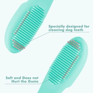 4 Pack Dog Finger Toothbrush, Dog Toothbrush Kit Surround Bristles for Easy Teeth Cleaning, Food Grade Silicone Dog Finger Toothbrush Fits Most Fingers, Toothbrush for Dogs & Cats Dental Care