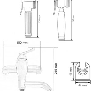 CUTPOIY Wall Mounted Toilet Shower Spray Mixer Set Rose Gold with Swivel Outlet Bidet Attachment Faucet Sprayer Kit for Toilet Bathroom Toilet Bidet Mixer Spray Kit,B (A)