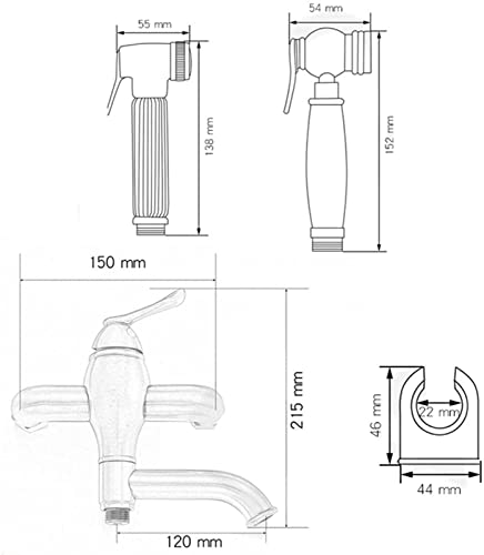 CUTPOIY Wall Mounted Toilet Shower Spray Mixer Set Rose Gold with Swivel Outlet Bidet Attachment Faucet Sprayer Kit for Toilet Bathroom Toilet Bidet Mixer Spray Kit,B (A)