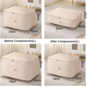 2024 Upgrade Ultra Space Saving Self Compression Organizer, Space Saving Self Compression Organizer for Comforters Compression Duvet Storage Bag Large Capacity Organizer Bag for Comforters