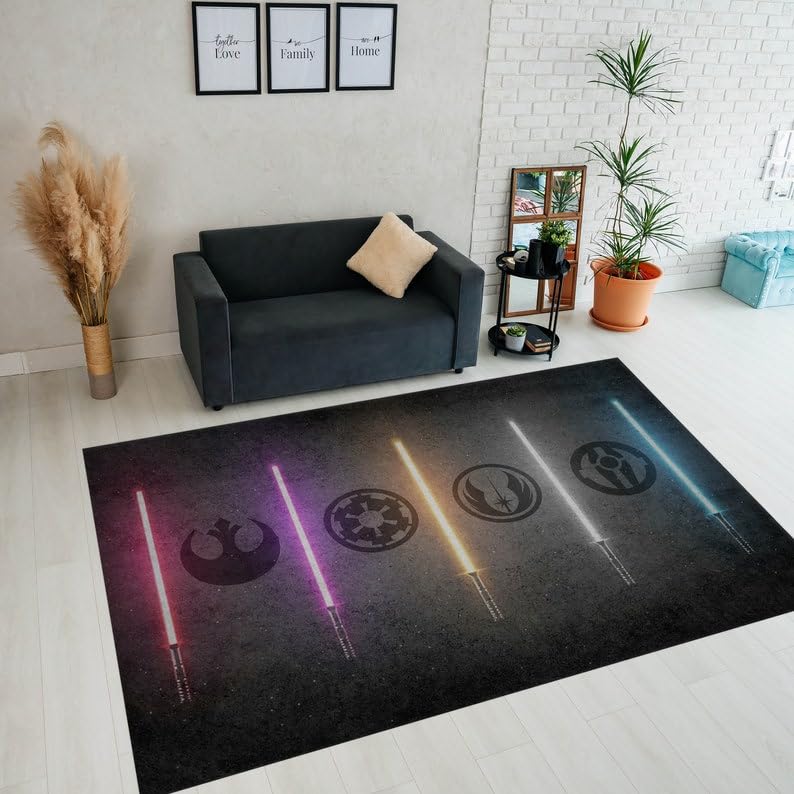 Generic Starwars Rug, Starwars Emblem Rug, Boys Room Rug NL396.3 (47”x70”)=120x180cm = 3.9 ft x 5.9 ft