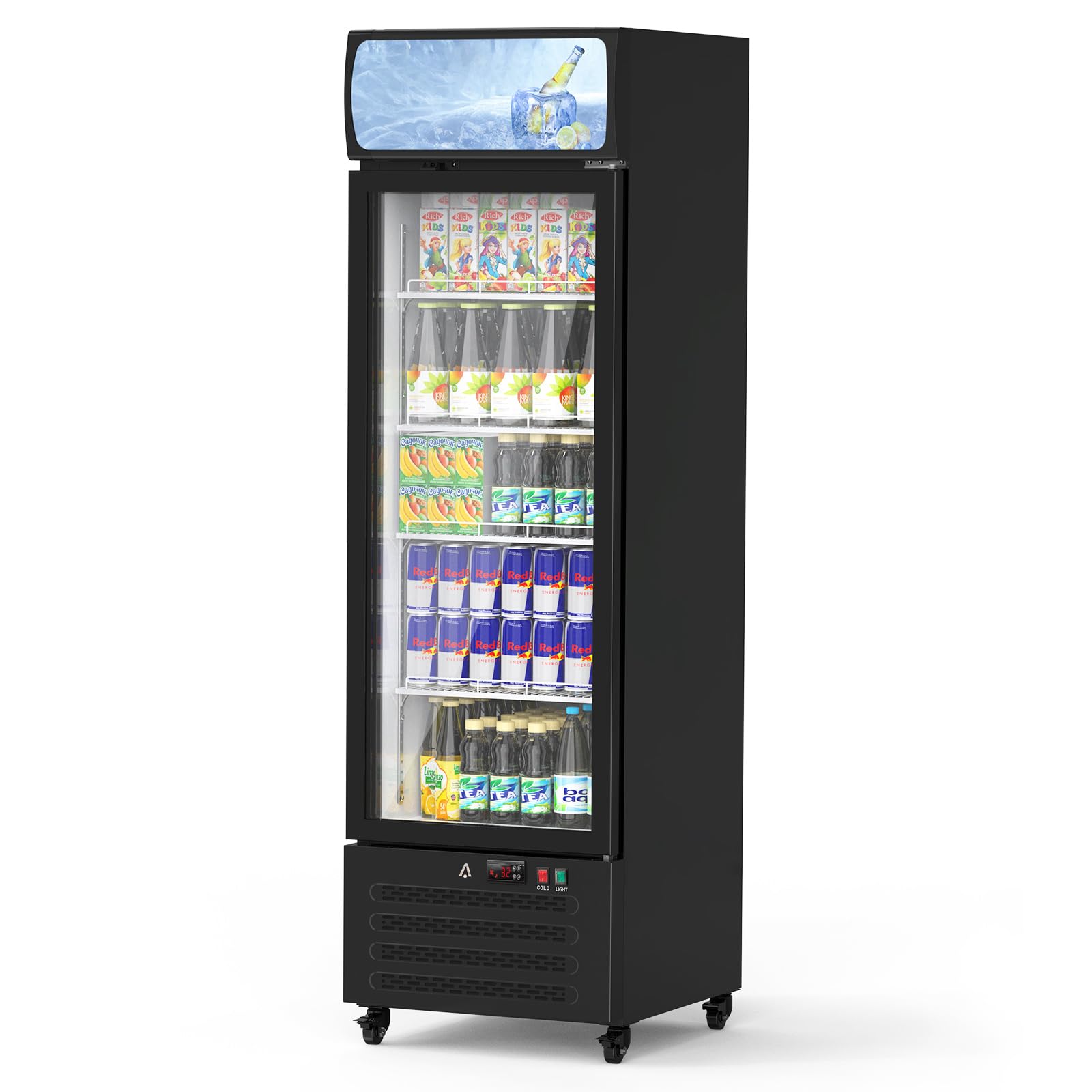 ACONEE Commercial Display Refrigerator, Black