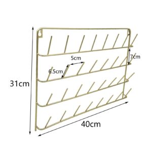 Generic Metal Thread Rack 32 Spools Sewing Wall Mount Embroidery Cone Thread Holder, 40x31cm, Gold