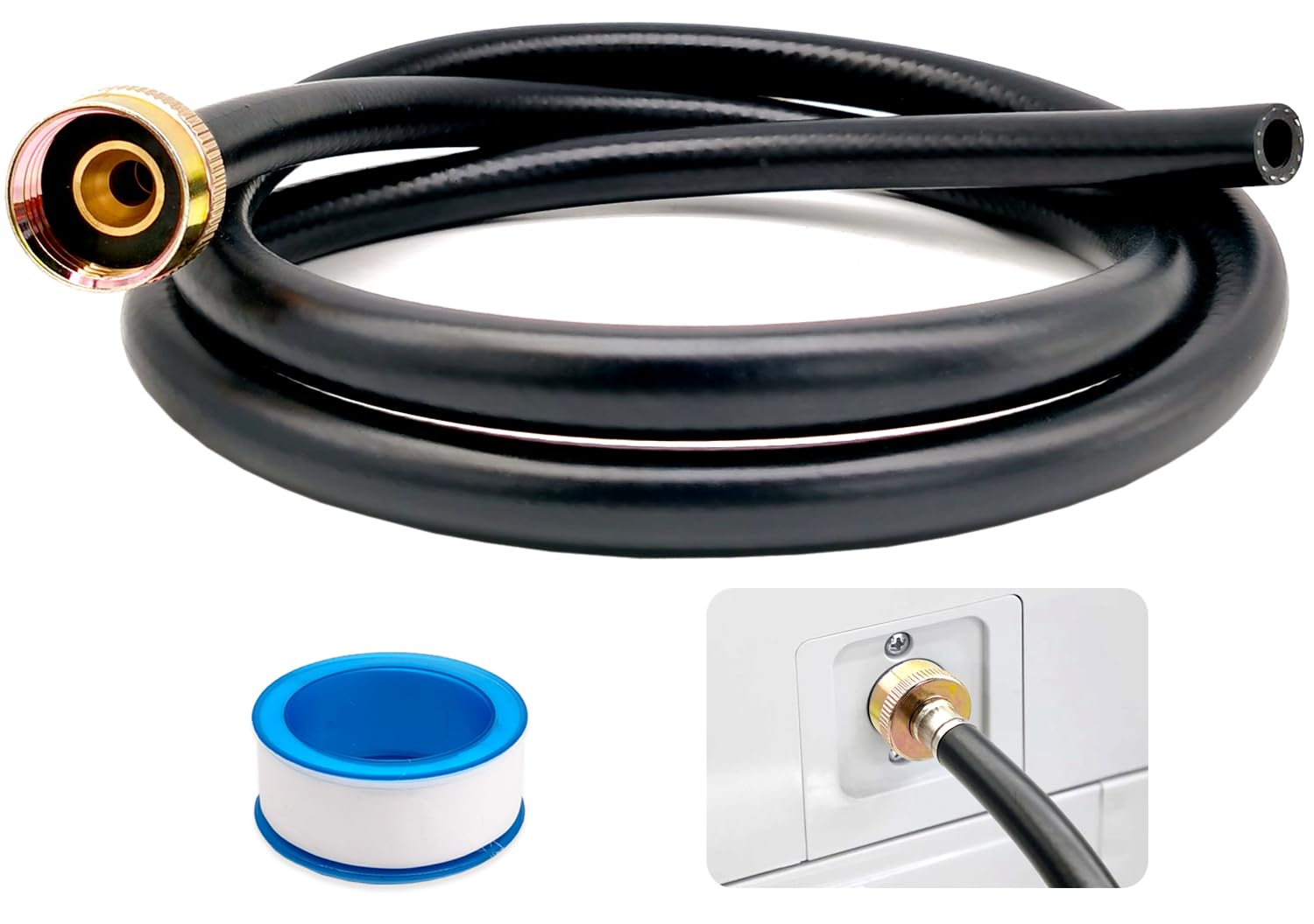 Leakproof Dehumidifier Drain Hose 3/4 Inch FHT Connection Brass Interface to Prevent Water Leakage 5 Feet Thickened Dehumidifier Hose with Rustproof Durable Connector Fits for Most of Dehumidifiers