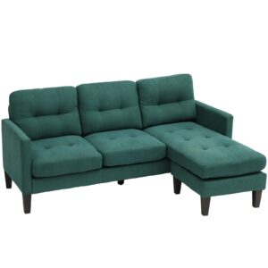 GlasFlength L Shaped Couch Sectional Couches - Cloud Couch Sectional Convertible Sofa Bed Couch Set with Reversible Chaise, Modular Sectional Sofa for Living Room Apartment Small Space(Forest Green)