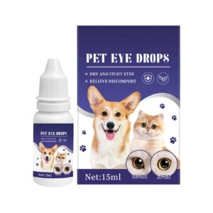 generic pet eye drops - pet eye brightener, feline eye drops | 20ml eye wash tear stain solution for dogs, cat eye cleanse gentle herbal extract formula for puppies and cats eye health debris removal