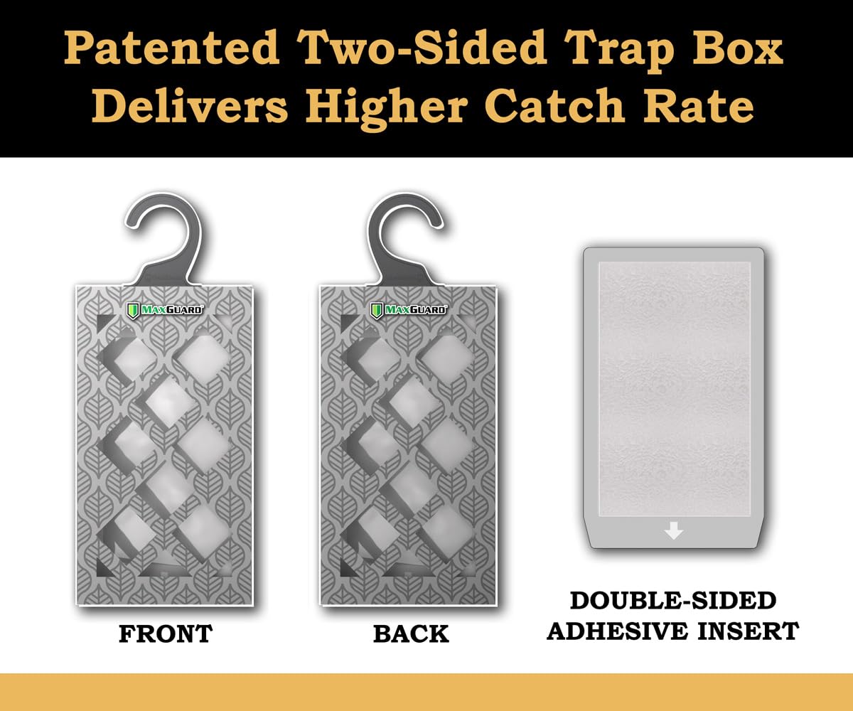 MaxGuard Clothes Moth Box Traps (5-Set Bonus Pack)