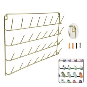 Generic Metal Thread Rack 32 Spools Sewing Wall Mount Embroidery Cone Thread Holder, 40x31cm, Gold