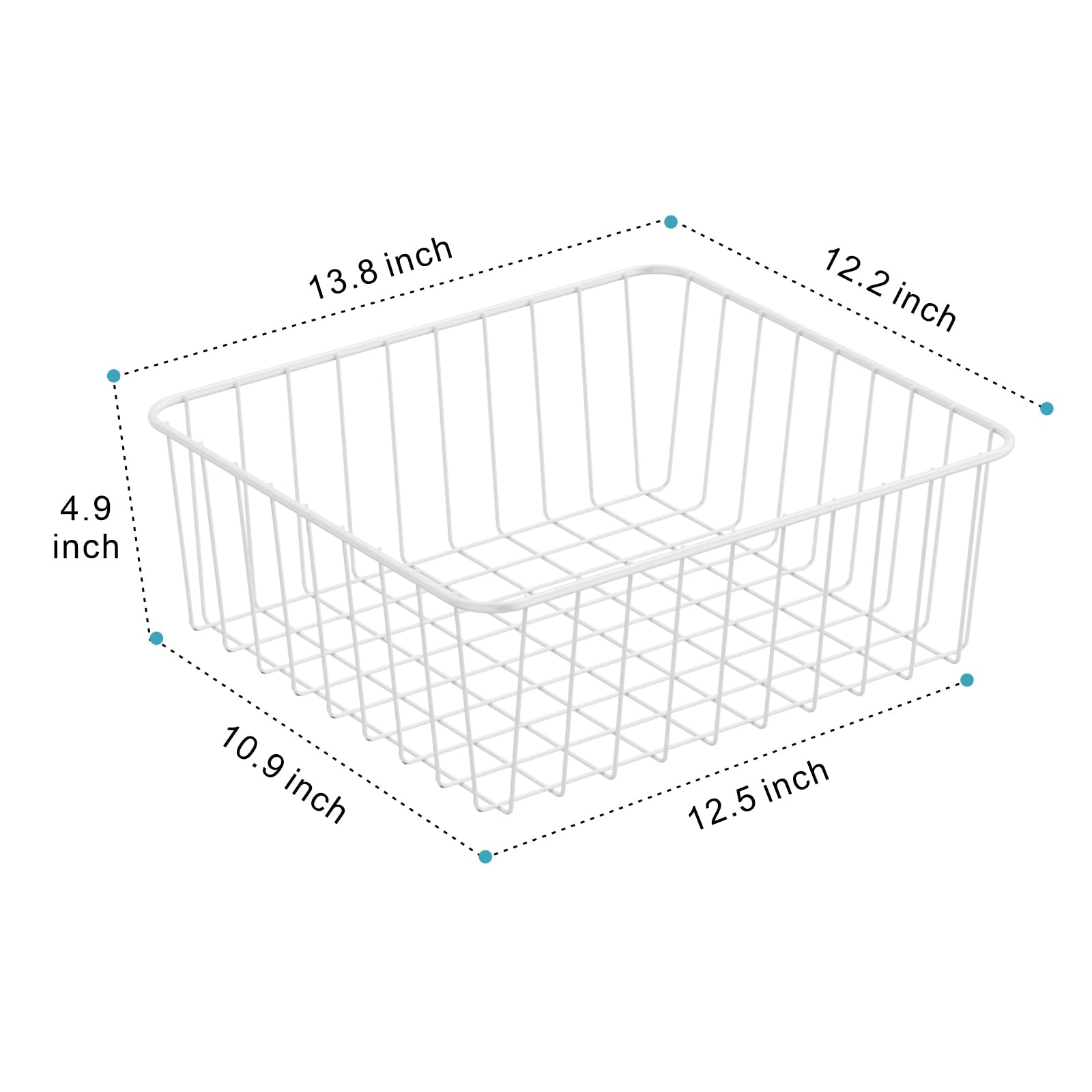 iSPECLE Upright Freezer Organizer Bins - 5 Pack Small Freezer Baskets for 5 / 6 / 6.5 / 6.8 / 7 cu.ft Upright Freezer Easy Get, Food No More Slide off, Allow Air Circulation for Quick Freezing, White