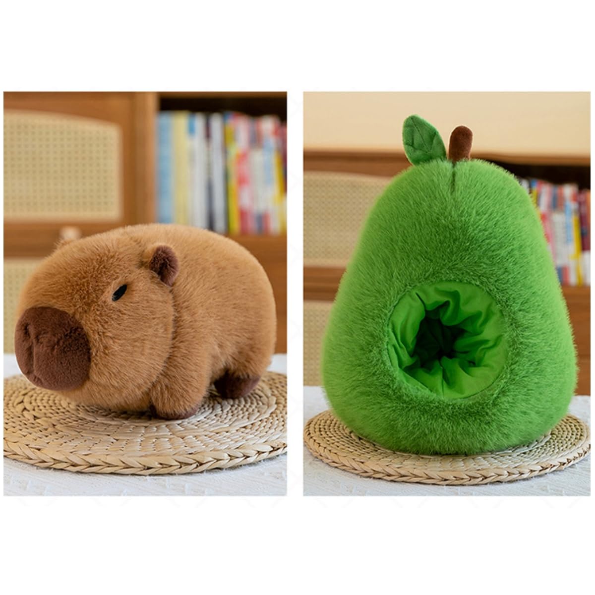 Nohito Cute Large Avocado Capybara Plush Toy 13.7'' Realistic Capybara Stuffed Animal Kawaii Soft Stuffed Capybara Avocado Food Plushie Pillow Doll Toys