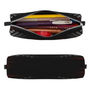 Pencil Case Pouch for Boys Girls Kids, Racing Flag Speed Race Car Pencil Cases Box Pen Portable Office Stationery Makeup Bag, Pencil Pen Bag Desk Organizer for School Students