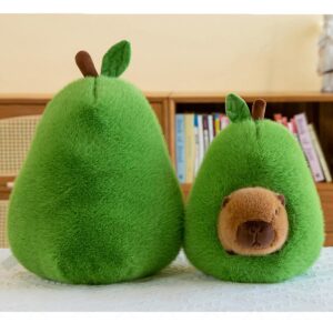 Nohito Cute Large Avocado Capybara Plush Toy 13.7'' Realistic Capybara Stuffed Animal Kawaii Soft Stuffed Capybara Avocado Food Plushie Pillow Doll Toys