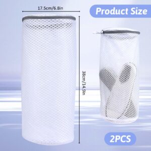 2 Pcs Shoe Washing Machine Bag, 15x7 Inches Mesh Washing Bag Shoes Wash Bags With Zipper Mesh Laundry Bag For Washing Machine Sneaker Mesh Washing Bag Large Size Laundry Shoe Bag For Sneaker