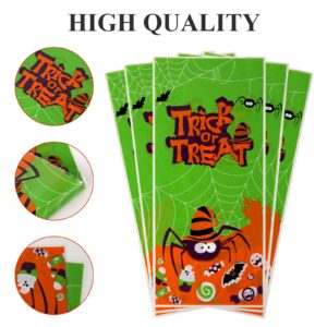 Sainyarh Halloween Cellophane Treat Bags, 50 Pcs Halloween Trick or Treat Candy Bags with Twist Ties, Cute Halloween Goodies Bags Gift Bags for Halloween Party (Style 01)