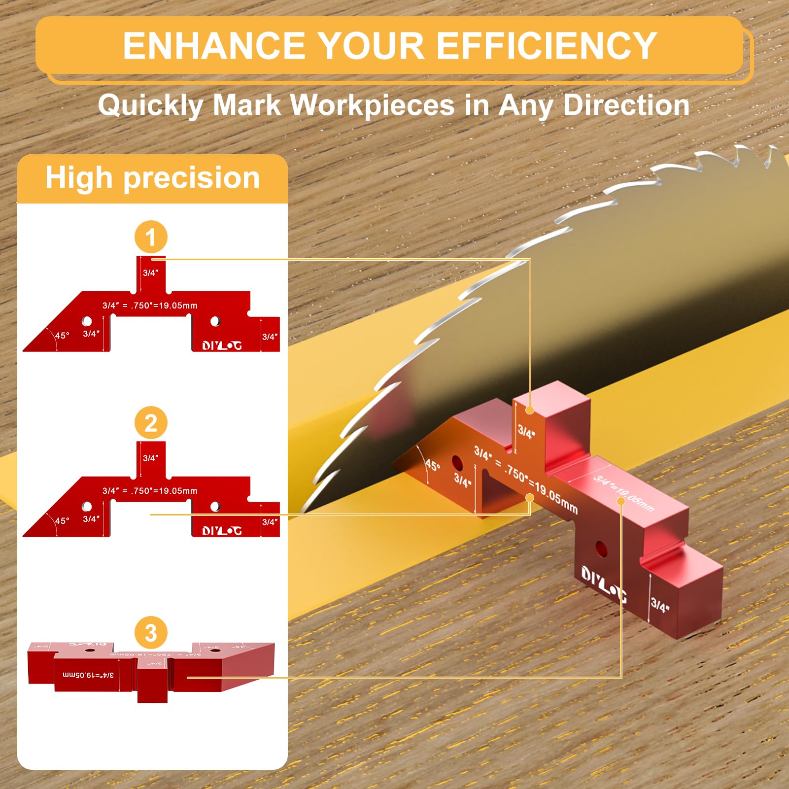 DIYLOG Router Table Setup Bars, 14 pcs Aluminumset Setup Blocks Woodworking, Set Up Blocks for Woodworking, Setup Blocks Gage Blocks for Router Table Saw and Angle Measure Set Up