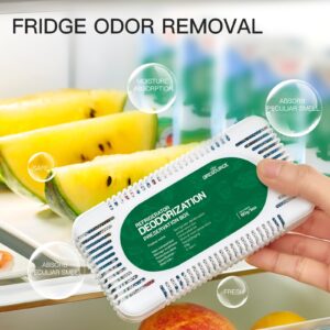 6 Pack Fridge Deodorizer, Refrigerator and Freezer Deodorizer Odor Eliminator Reusable, Unscented Activated Carbon Odor Absorber and Moisture for Freezers, Coolers, Closet and Trash Can