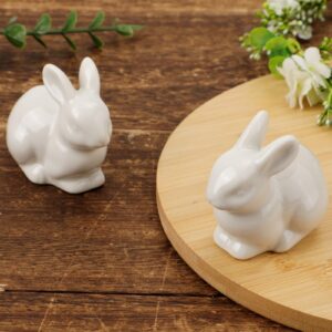 2pcs Ceramic Toilet Bolt Covers, Rabbit Shaped Toilet Bolt Covers Toilet Screw Cover Caps Toilet Knob Caps Decorative for Bathroom Toilet Parts Decoration