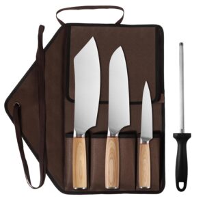 kofery chef knife set with bag - portable and versatile for camping, cooking, and everyday use, complete with a travel case for safe storage (include sharpening steel)