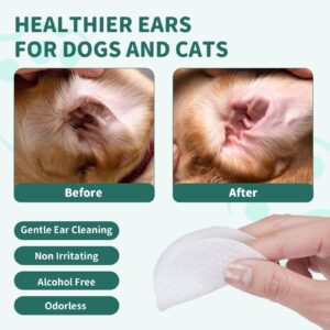 Ear Wipes & Eye Wipes for Dogs Cats, 400 Pcs Pet Ear Cleaner Wipes for Dogs Cats Gently Remove Ear Wax, and Cat Dog Eye Wipes Tear Stain Remover, Pet Eye Wipes Presoaked & Textured Eye & Face Wipes