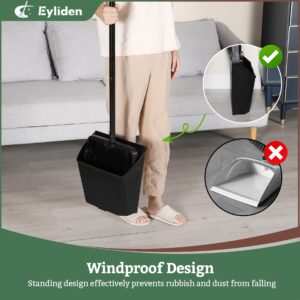 Eyliden Large Commercial Dustpan with Comb Teeth, Upright Heavy Duty Dust Pan for Restaurants Garages Courtyard Sidewalks Lobby Home Kitchen Room Office Classroom (1pc Dustpan)