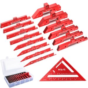 diylog router table setup bars, 14 pcs aluminumset setup blocks woodworking, set up blocks for woodworking, setup blocks gage blocks for router table saw and angle measure set up