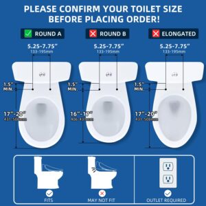 Bidet Toilet Seat - Round Smart Toilet Seat with Wireless Remote and Side Knob, Instant Warm Water & Air Dryer, Adjustable Heated Seat, Multiple Nozzle Modes