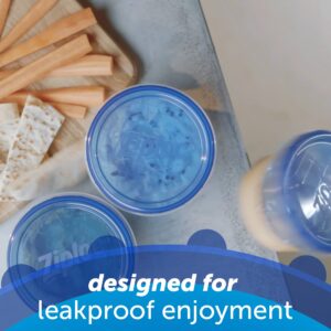 Ziploc Extra Small Round Twist 'n Loc Food Storage Meal Prep Containers, Reusable for Lunch and Leftovers, Dishwasher Safe, 4 Containers and 4 Lids