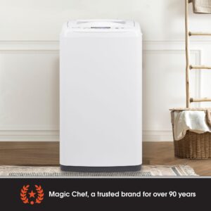 Magic Chef Top Load Compact Washer with LED Display, 6 Cycles, Delay Start Function, 3 Water Levels & 3 Temperature Settings, White, 0.9 Cubic Feet