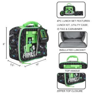 Minecraft Creeper 4-Piece Lunch Kit (Including Allergy Alert Tag)