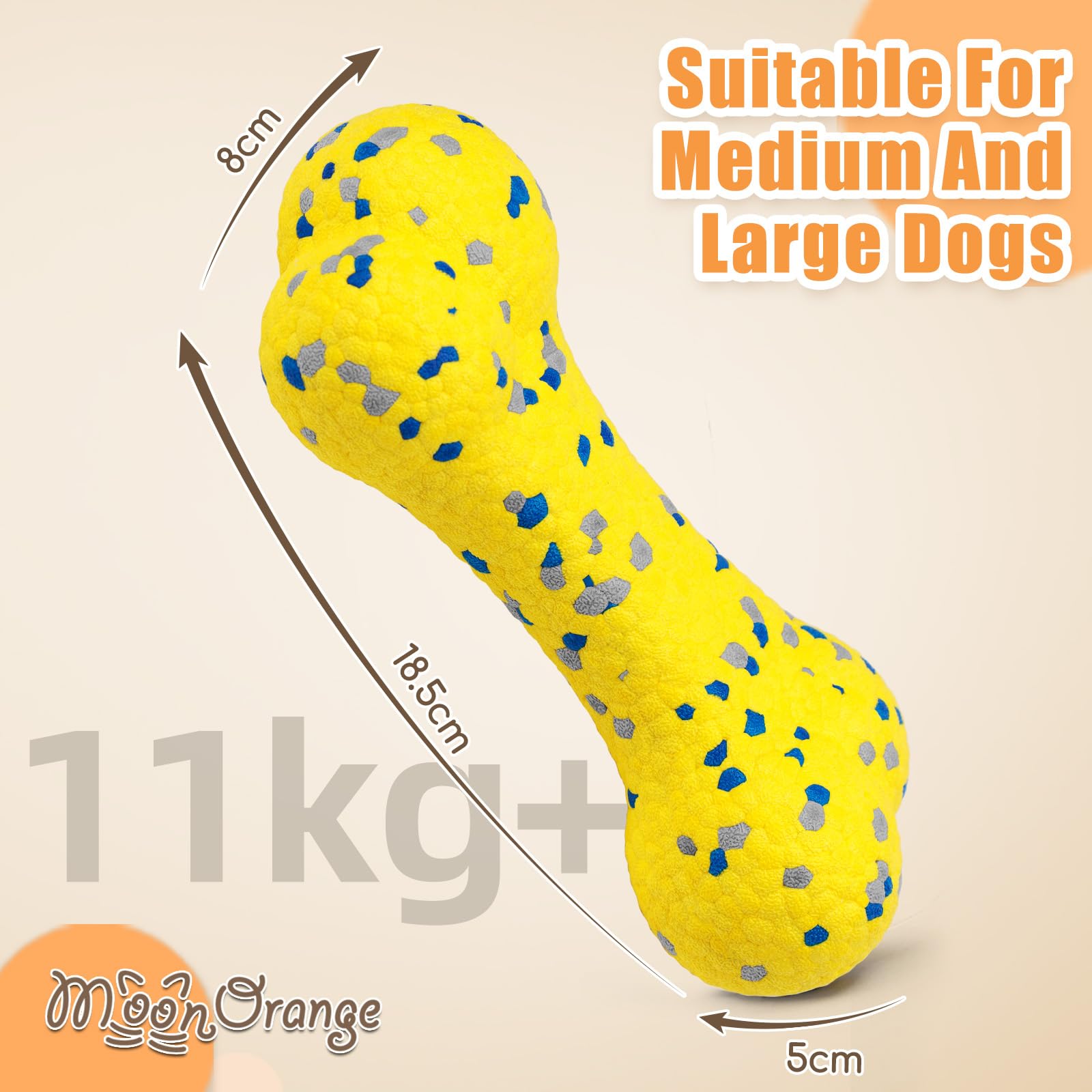 Moonorange 2Pcs Upgrade Bone Dog Balls+Rugby Dogs Toys for Aggressive Chewers, Indestructible Tennis Balls for Dogs (Blue+Yellow)