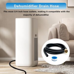 Leakproof Dehumidifier Drain Hose 3/4 Inch FHT Connection Brass Interface to Prevent Water Leakage 5 Feet Thickened Dehumidifier Hose with Rustproof Durable Connector Fits for Most of Dehumidifiers