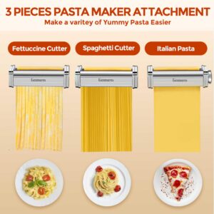 Pasta Attachment for Kitchenaid Stand Mixer,3 Pcs Pasta Maker Kitchen Aid Pasta Attachment for Kitchenaid Stand Mixer Included Pasta Roller, Spaghetti Cutter and Fettuccine Cutter by Gomen