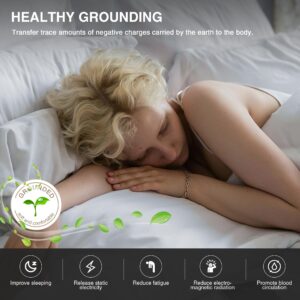 Grounding Mat for Bed, Grounding Pad for Sleep, Anti-Slip PU Leather Grounding Mattress with Grounding Cord, 27''×76‘’, King