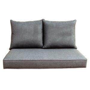 bossima outdoor patio cushions deep loveseat chair cushions furniture cushions, sunbrella cast slate