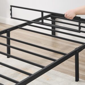 VECELO 14" Twin Size Bed Frame Quick Lock No Screws Metal Platform/Mattress Foundation/No Box Spring Needed