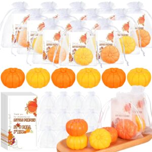 liliful 30 sets pumpkin theme baby shower soap favors included mini pumpkin soap thanks cards drawstring gift bags for fall bridal shower wedding autumn thanksgiving day party gifts decorations