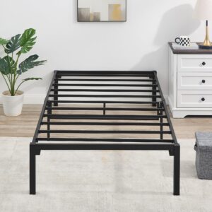 vecelo 14" twin size bed frame quick lock no screws metal platform/mattress foundation/no box spring needed