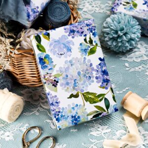 MIMUTI Floral Wrapping Paper- Wrapping paper Mini Roll - Purple Hydrangea Gift Wrapping Paper Design Perfect for Wedding, Birthday, Christmas, Baby Shower, Party, DIY Bouquet - 17 in x 33 ft