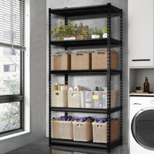 pachira e-commerce 72" h metal shelves for storage 31" w x 16.5" d x 72" h, 5 tier adjustable shelving unit kitchen office storage rack basement utility shelf