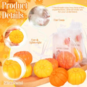 Liliful 30 Sets Pumpkin Theme Baby Shower Soap Favors Included Mini Pumpkin Soap Thanks Cards Drawstring Gift Bags for Fall Bridal Shower Wedding Autumn Thanksgiving Day Party Gifts Decorations