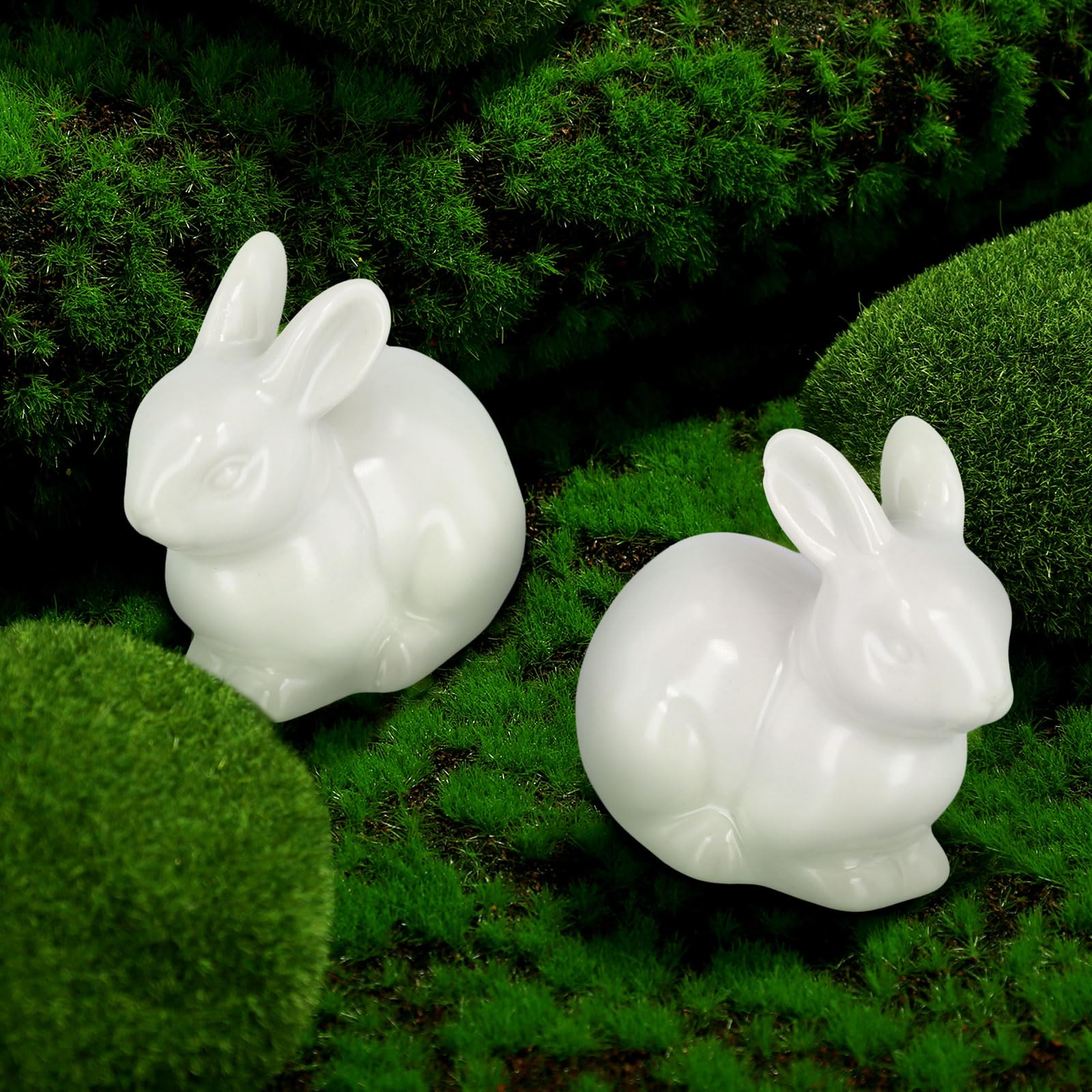 2pcs Ceramic Toilet Bolt Covers, Rabbit Shaped Toilet Bolt Covers Toilet Screw Cover Caps Toilet Knob Caps Decorative for Bathroom Toilet Parts Decoration