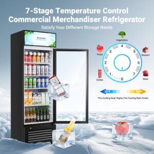 BODEGACOOLER commercial refrigerators glass door, 9 cu.ft commercial beverage refrigerator, glass door display refrigerator for beer,bar,drink, commercial merchandiser refrigerator, commercial fridge.