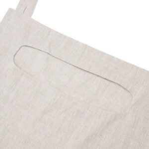 Amazhiyu 100% Linen Over The Door Laundry Hanging Hamper Bag Holding Dirty Clothes and Saving Space, Flax