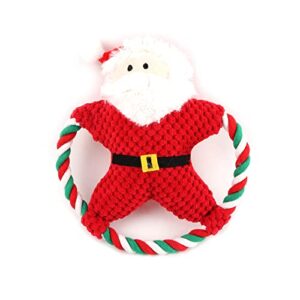 yjcnelcr dog christmas toy santa plush rope toy stuffed chew for dogs dental care