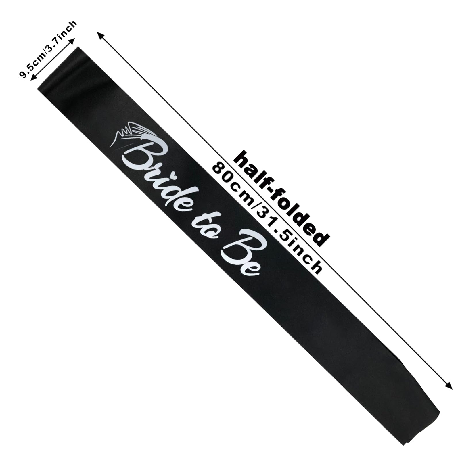 HUBEISIYU Bride to Be Sash, Funny Bachelor Sashes for Future Bride Engagement Gift Idea Wedding Party Decorations Bachelorette Party Supplies, Black + Silver(Bride to Be)