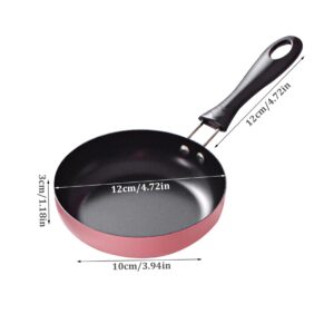 TOPofly Small Frying Pan, 4.7 Inch Egg Frying Pan, Heat Resistant Non-Stick Pan with Handle, Portable Round Omelet Pan for Stove Gas, Induction Hob (Pink)