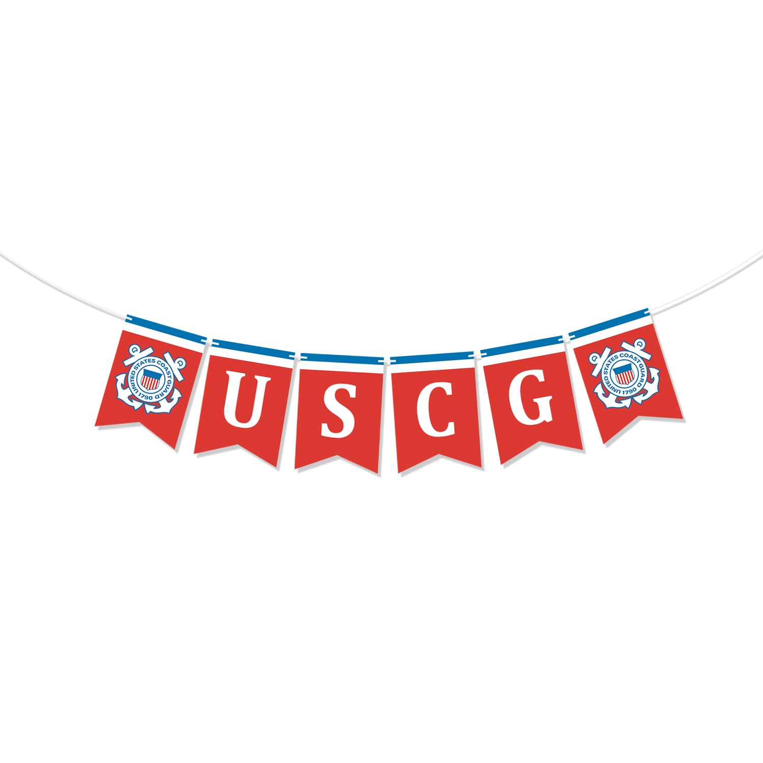 Military USCG Banner,US Coast Guard Graduation Parties, Retirement, Welcome Home & Birthdays Party Decoration Supplies